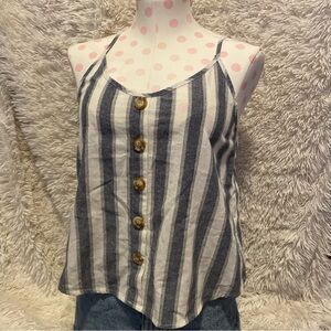 Striped‎ Button Tank Top